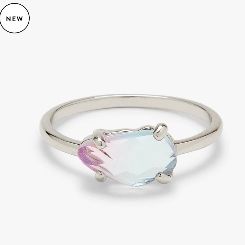 BRAND NEW - BEAUTIFUL RAINBOW QURTZ RING BY Pura Vida. Size: 8